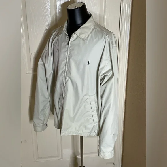 Polo Ralph Lauren Windbreaker Jacket Coat Tan Full Zip Long XXL Sleeve $168‌‌‌‍‍ - Picture 4 of 12